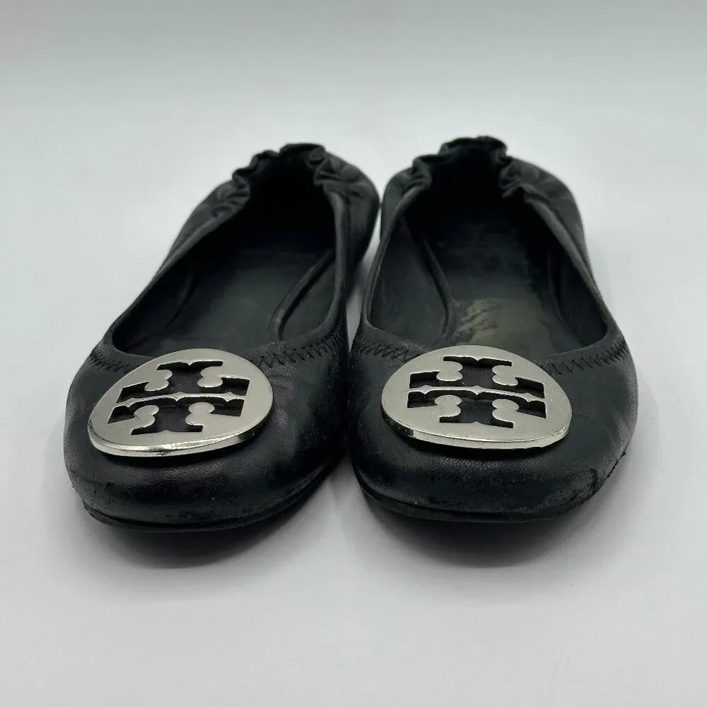 Tory Burch Women's Minnie Travel Ballet Flats in Black Size 6